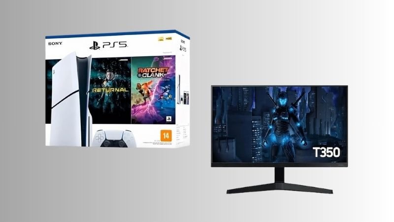 Explore 8 eletrônicos de sucesso, incluindo o PlayStation 5 Slim e o Nintendo Switch, todos disponíveis a preços excelentes no Mercado Livre - Créditos: Reprodução/Mercado Livre