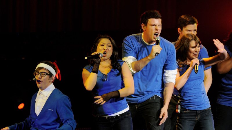 Kevin McHale, Jenna Ushkowitz, Cory Monteith e Lea Michele (Foto: Kevin Winter/Getty Images)