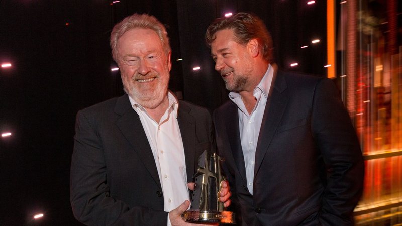 Ridley Scott e actor Russell Crowe (Foto: Christopher Polk/HFA2015/Getty Images for dcp)