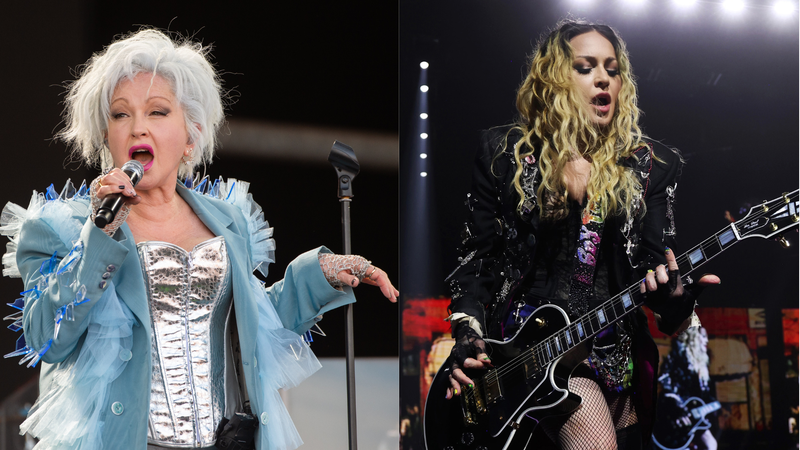 Cyndi Lauper e Madonna (Imagem: Joseph Okpako/WireImage e Kevin Mazur/WireImage for Live Nation)