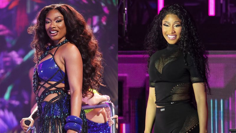 Megan Thee Stallion (Foto: Mike Coppola/Getty Images for MTV) e Nicki Minaj (Foto: Astrida Valigorsky/WireImage)