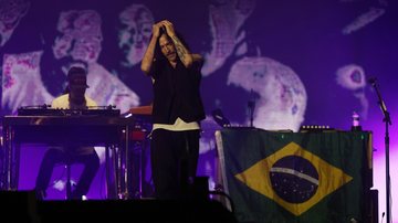 Brandon Boyd, vocalista do Incubus, durante apresentação no RiR (Foto: Wagner Meier/Getty Images)