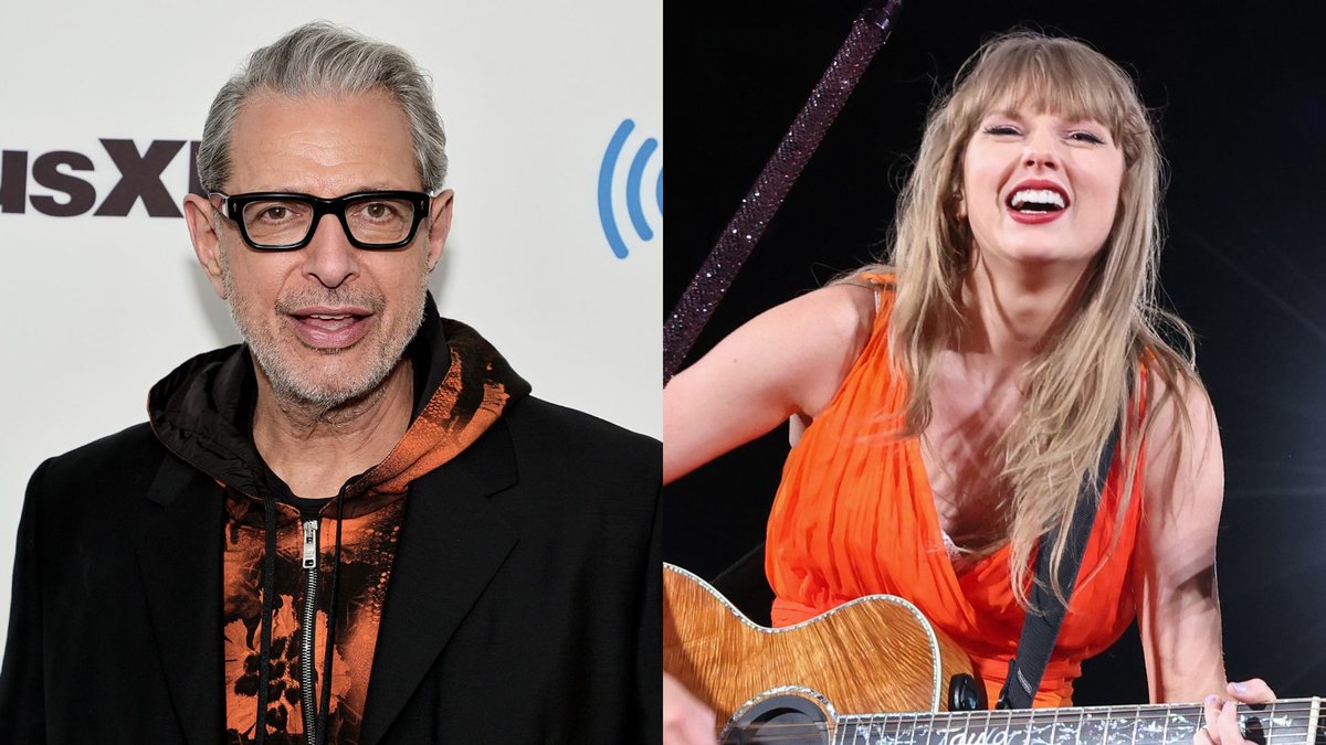 Jeff Goldblum (Foto: Jamie McCarthy/Getty Images) e Taylor Swift (Foto: TAS2024/Getty Images)