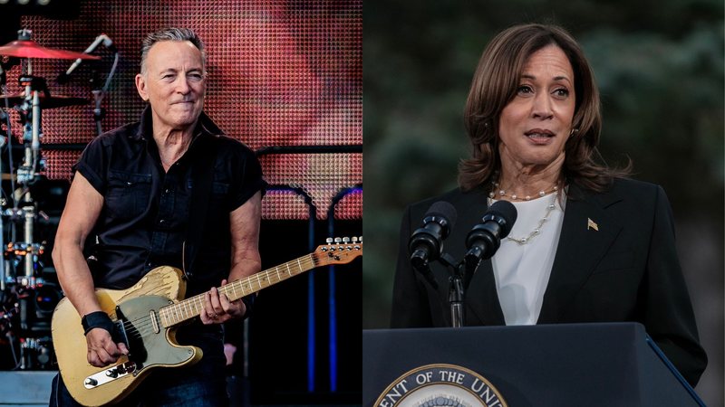 Bruce Springsteen (Foto: Sergione Infuso/Corbis via Getty Images) e Kamala Harris (Foto: Jim Vondruska/Getty Images)