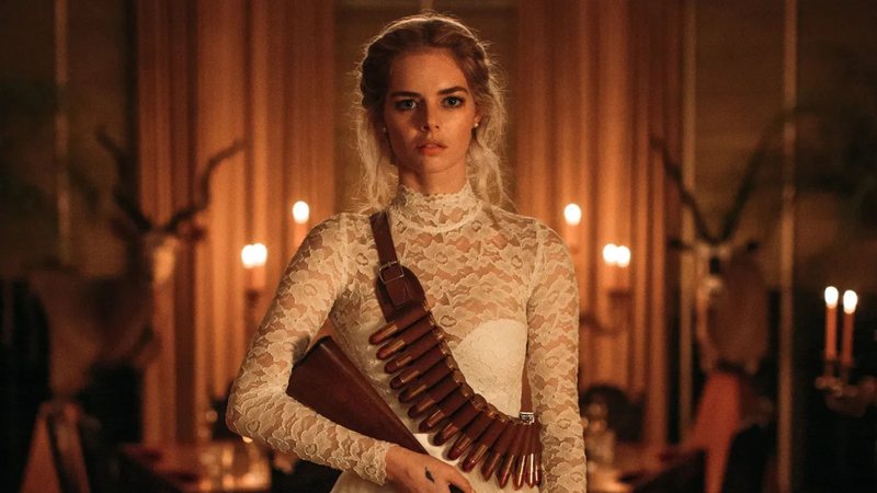 Samara Weaving como Grace Le Domas em Casamento Sangrento, de 2019 (Foto: Divulgação)