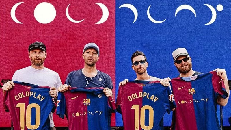 Imagem Barcelona estampa símbolo do Coldplay em uniforme especial