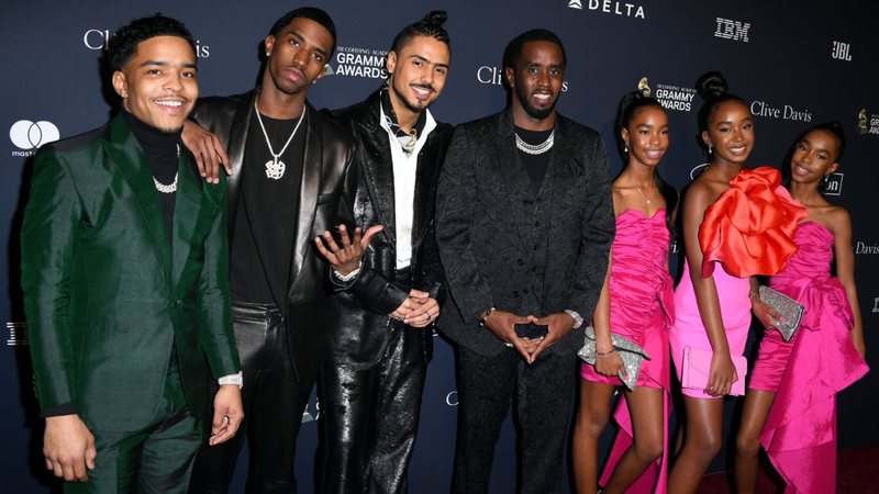 Justin Dior Combs, Christian Combs, Quincy Brown, Sean "Diddy" Combs, D'Lila Star Combs, Chance Combs e Jessie James Combs (Foto: Steve Granitz/WireImage)