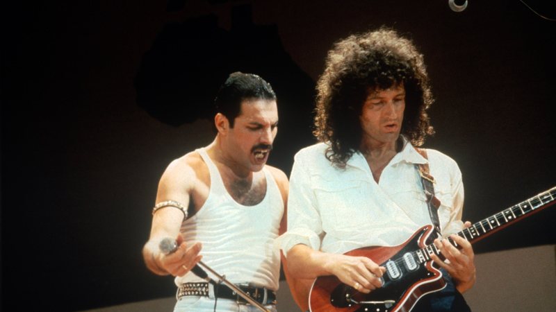 Freddie Mercury e Brian May, do Queen (Foto: FG/Bauer-Griffin/Getty Images)