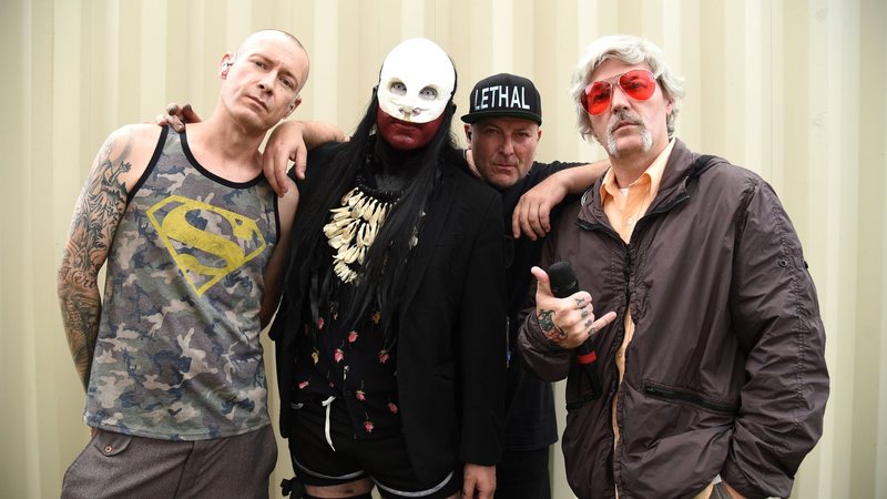 Sam Rivers, Wes Borland, DJ Lethal e Fred Durst formam Limp Bizkit (Foto: Kevin Mazur/Getty Images)