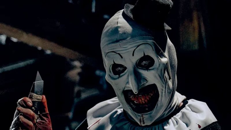 David Howard Thornton como Art, o Palhaço em Terrifier 3 (Foto: Divulgação)