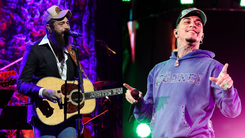 Post Malone (Foto: Terry Wyatt/Getty Images for Country Music Hall of Fame and Museum) e Veigh (Foto: Mauricio Santana/Getty Images)