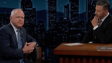 Tim Walz em participação no Jimmy Kimmel Live (Reprodução)