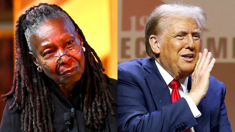 Whoopi Goldberg e Donald Trump (Roy Rochlin/Getty Images; JEFF KOWALSKY/AFP/Getty Images)