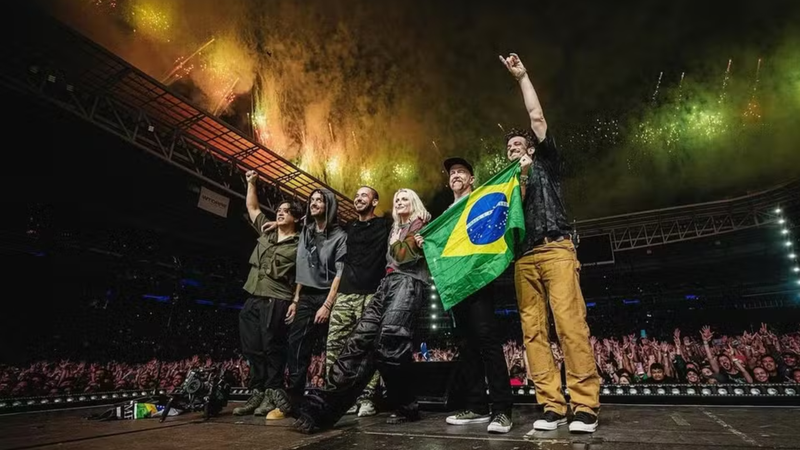 Linkin Park encerra primeira apresentação no Brasil em 2024 — Foto: Reprodução/Instagram/linkinpark