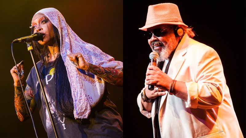 Erykah Badu (Foto: Mauricio Santana/Getty Images) e Jorge Aragão (Foto: Mauricio Santana/Getty Images)