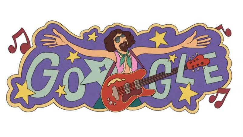 Raul Seixas em arte de Paola Saliby para o Google