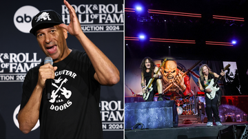 Tom Morello e Iron Maiden (Foto: Arturo Holmes/Getty Images e Kevin Mazur/Getty Images)