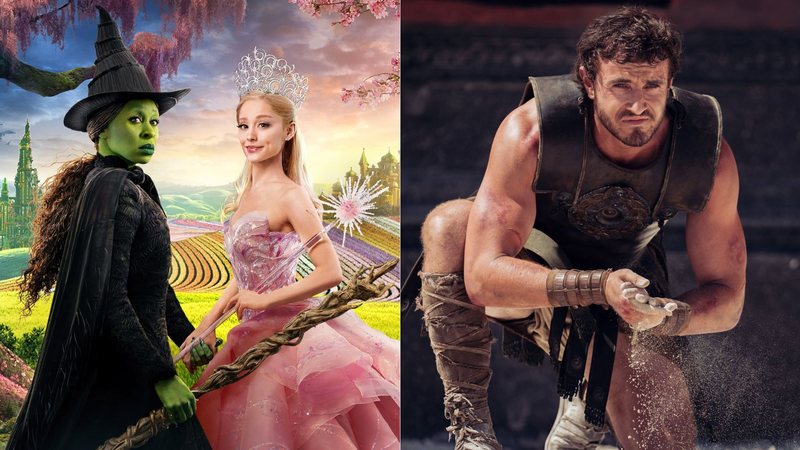 Após estreia, Wicked e Gladiador 2 entram na disputa pelo Oscar 2025 - Divulgação/Universal Pictures/Paramount Pictures