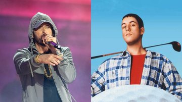 Eminem (Foto: Aaron J. Thornton/Getty Images) | Adam Sandler em 'Um Maluco no Golfe' (Foto: Reprodução)