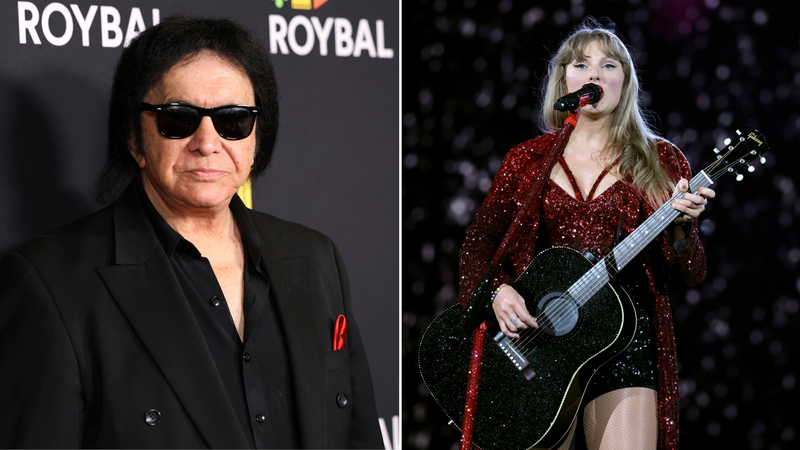 Gene Simmons e Taylor Swift (Foto: Jesse Grant/Getty Images e Kevin Winter/TAS24/Getty Images)