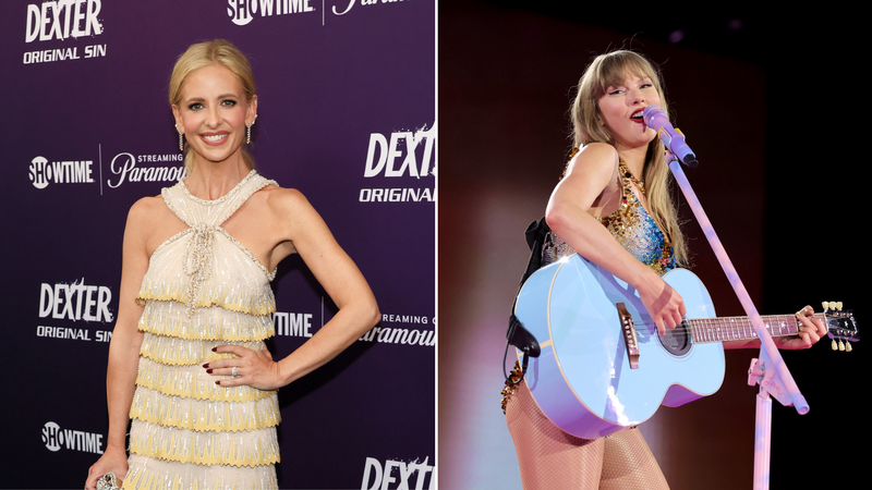 Sarah Michelle Gellar e Taylor Swift (Foto: Dia Dipasupil/WireImage e Kevin Winter/TAS24/Getty Images)