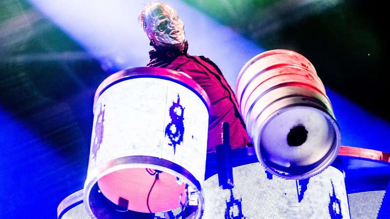 Shawn "Clown" Crahan em show do Slipknot (Foto: Ollie Millington/Redferns)