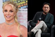 Britney Spears (Foto: Steve Granitz/WireImage) e Jon M. Chu, diretor de Wicked e da cinebiografia da cantora (Foto: Alberto E. Rodriguez/Getty Images for CinemaCon)