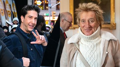 David Schwimmer (Foto: Raymond Hall/GC Images) e Rod Stewart (Foto: Jane Barlow - WPA Pool/Getty Images)