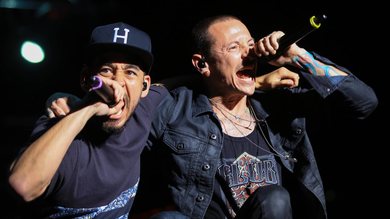 Mike Shinoda e Chester Bennington, do Linkin Park (Foto: Jason Squires / WireImage)