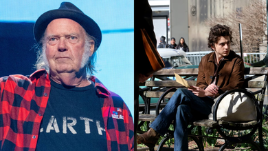 Neil Young e Timothee Chalamet | Foto: Gary Miller/Gotham/GC Images/Getty