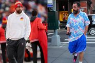 Travis Kelce e Adam Sandler (Fotos: Getty Images)