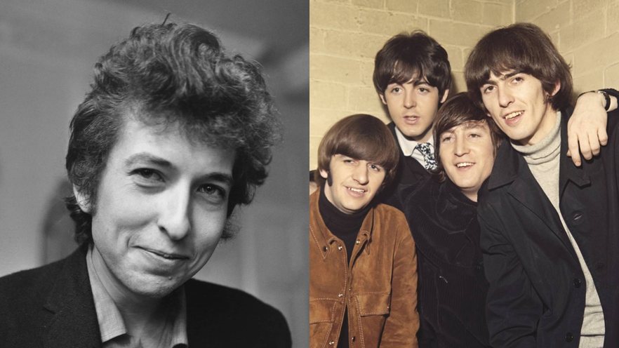 Bob Dylan e Beatles em 1965 - Fotos: H. Thompson / Evening Standard / Hulton Archive / Getty e Michael Ochs Archives / Getty