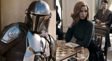 The Mandalorian (Reprodução/Disney) e O Gambito da Rainha (Reprodução/Netflix)