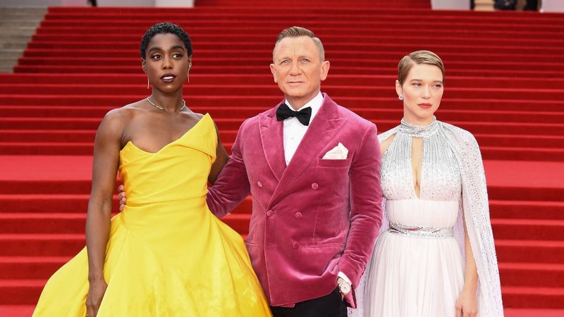 Lashana Lynch, Daniel Craig e Léa Seydoux  na estreia de 007: Setm Tempo Para Morrer (Foto: Jeff Spicer/Getty Images para EON Productions, Metro-Goldwyn-Mayer Studios, e Universal Pictures)