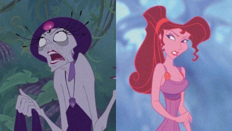 Yzma, de A Nova Onda do Imperador (Foto: Reprodução) e Megara, de Hercules (Foto: Reprodução / Walt Disney Pictures)