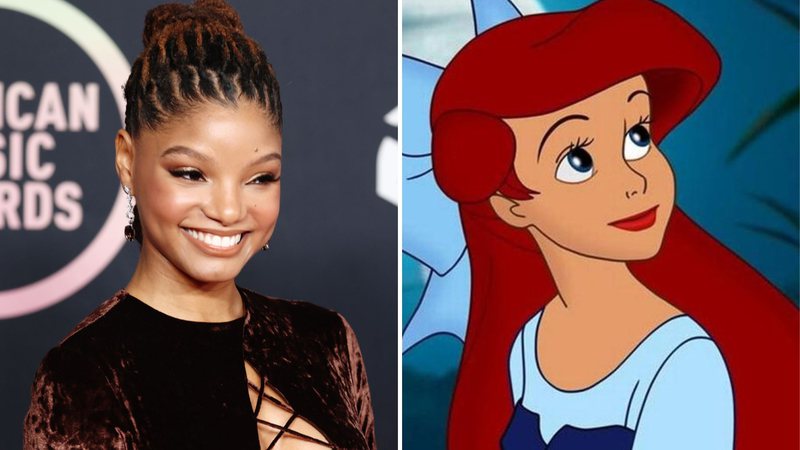 Halle Bailey (Foto: Matt Winkelmeyer / Getty Images) e Ariel em A Pequena Sereia (1989)