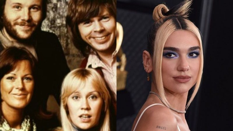 ABBA (Foto: AP Images) e Dua Lipa (Foto: Jordan Strauss / Invision / AP)