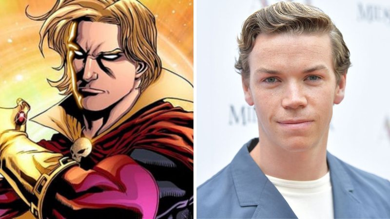 Adam Warlock nos quadrinhos da Marvel (Foto: Reprodução/Marvel Comics) e Will Poulter (Foto: Amy Sussman/Equipe)