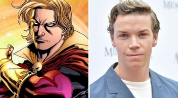 Adam Warlock nos quadrinhos da Marvel (Foto: Reprodução/Marvel Comics) e Will Poulter (Foto: Amy Sussman/Equipe)