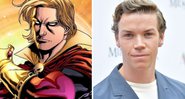 Adam Warlock nos quadrinhos da Marvel (Foto: Reprodução/Marvel Comics) e Will Poulter (Foto: Amy Sussman/Equipe)