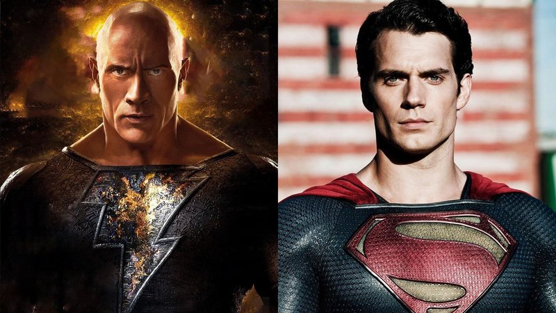 The Rock como Adão Negro (Foto: Divulgação) e Henry Cavill como Superman (Foto: Divulgação)