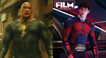 Dwayne Johnson em Adão Negro, da DC (Foto: Divulgação / DC) e Noah Centineo como Esmaga-Átomo (Foto: Divulgação)