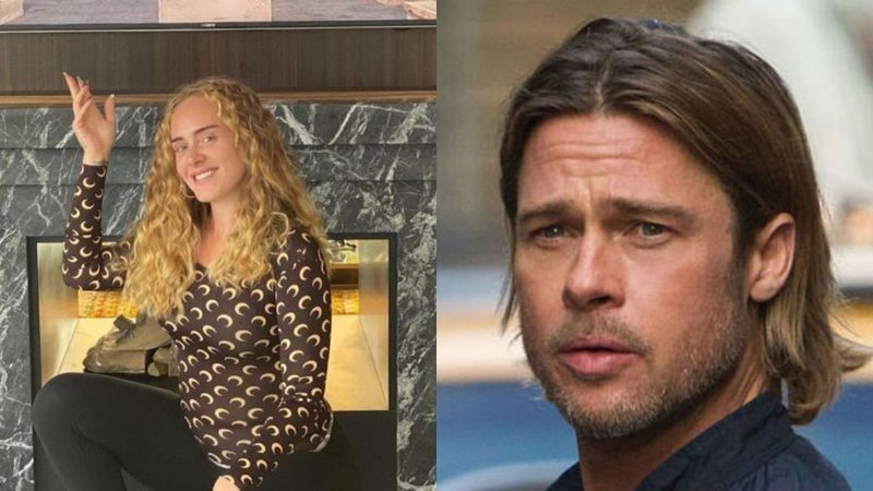 Adele / Brad Pitt em Guerra Mundial Z (foto: reprodução/ Warner/ Instagram)