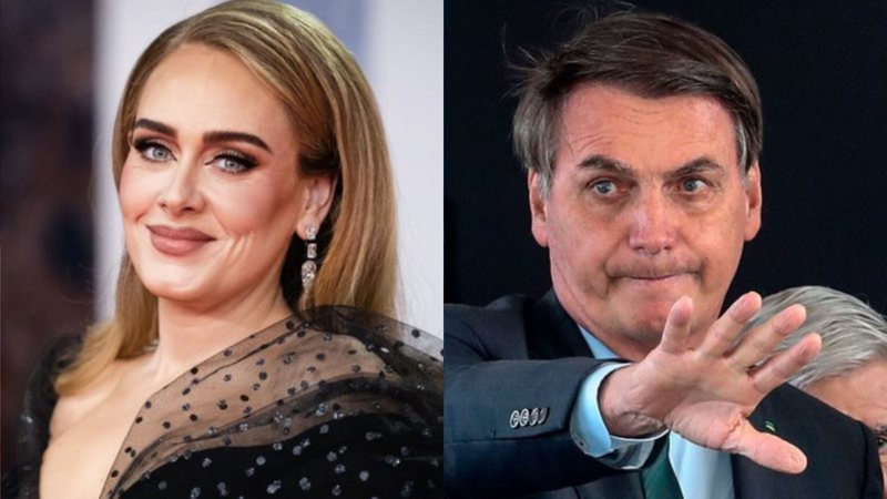 Adele (Foto: Getty Images / Reprodução) e Jair Bolsonaro (Foto: Gabriela Bilo / Estadão Conteúdo / Agência Estado / AP Images)