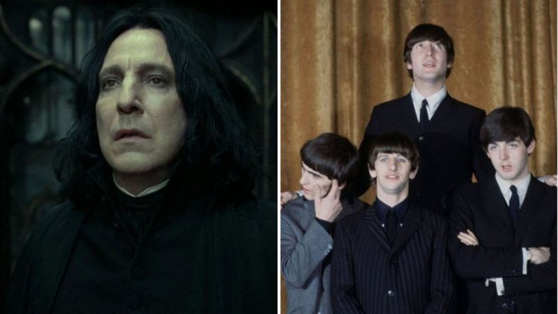 Alan Rickman como Severo Snape (Foto: Reprodução/Warner) e Os Beatles (Foto: Apple Corps Ltd 2009)