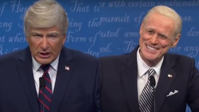 Alec Baldwin como Donald Trump e Jim Carrey como Joe Biden no SNL (Foto: Reprodução/Youtube)