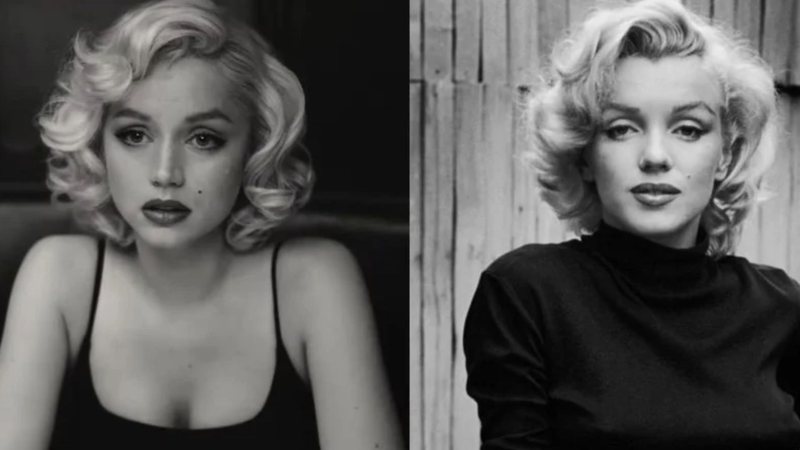 Ana de Armas e Marilyn Monroe (Foto: Netflix / reprodução)