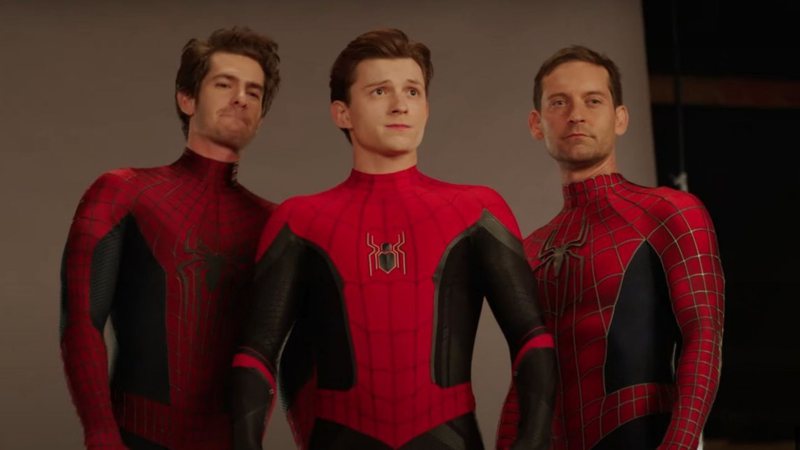 Andrew Garfield, Tom Holland e Tobey Maguire em Homem-Aranha: Sem Volta Para Casa (Foto: Reprodução / Twitter / Marvel / Sony)