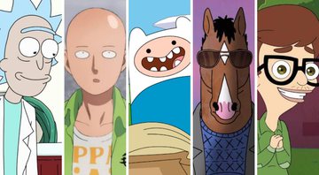 Rick and Morty, One Punch Man, Hora de Aventua, Bojack Horseman e Big Mouth (Fotos 1, 4 e 5: Divulgação e Fotos 2 e 3: Reprodução)