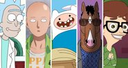 Rick and Morty, One Punch Man, Hora de Aventua, Bojack Horseman e Big Mouth (Fotos 1, 4 e 5: Divulgação e Fotos 2 e 3: Reprodução)